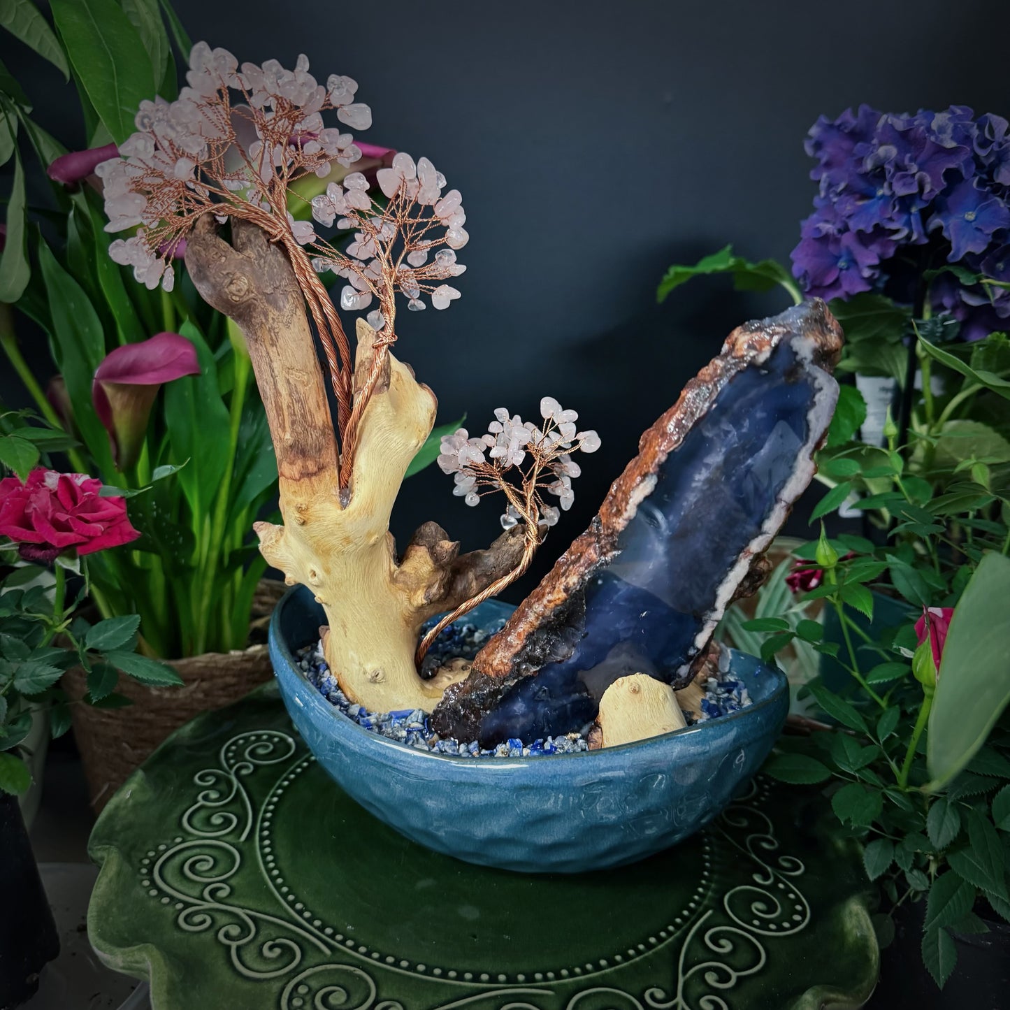 Blue Blossom Serenity · A Crystal Bonsai for Water Element Balance