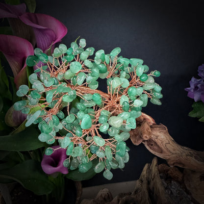 Green Aventurine Driftwood Bonsai · Millennial Pine Knot Energy Tree