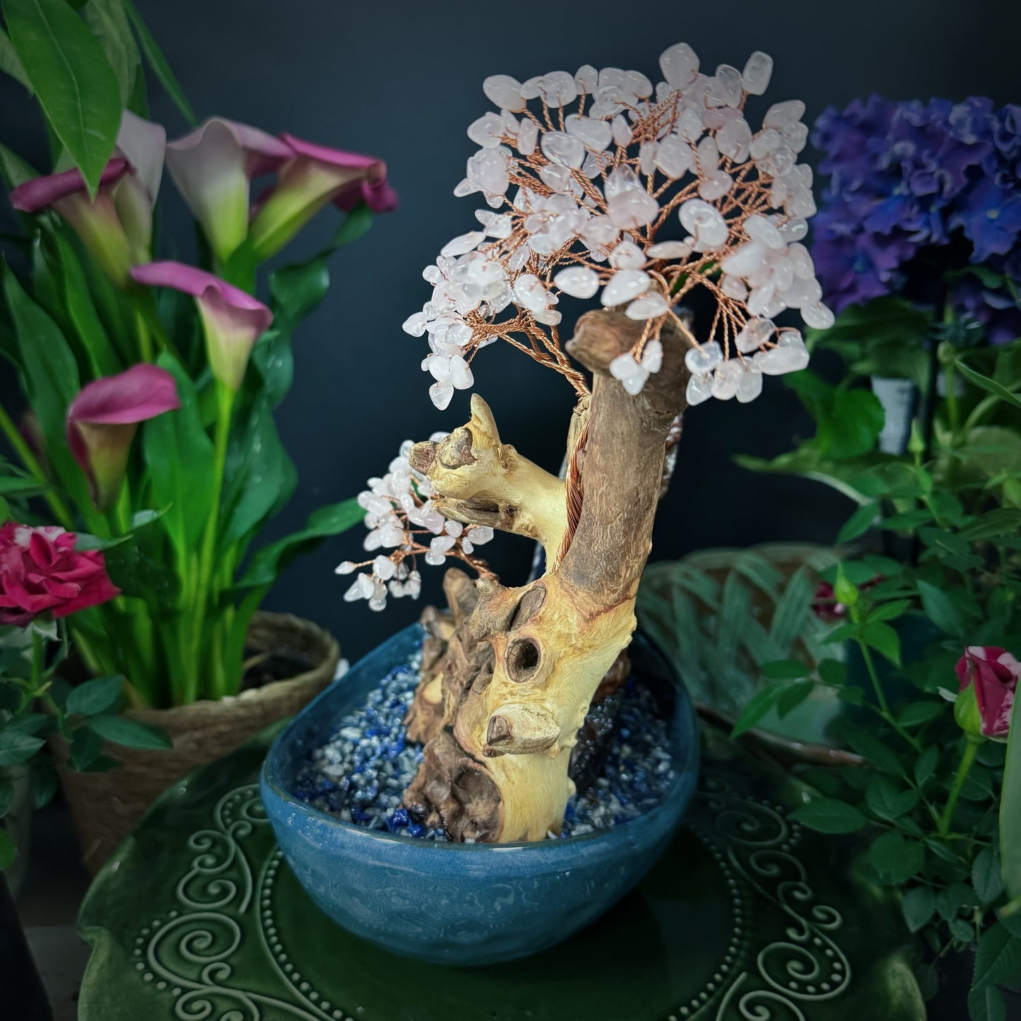 Blue Blossom Serenity · A Crystal Bonsai for Water Element Balance