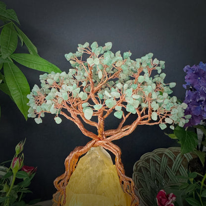 Emerald Rise · A Feng Shui Crystal Tree on Glowing Mountain