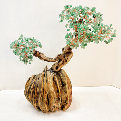 Green Aventurine Driftwood Bonsai · Millennial Pine Knot Energy Tree