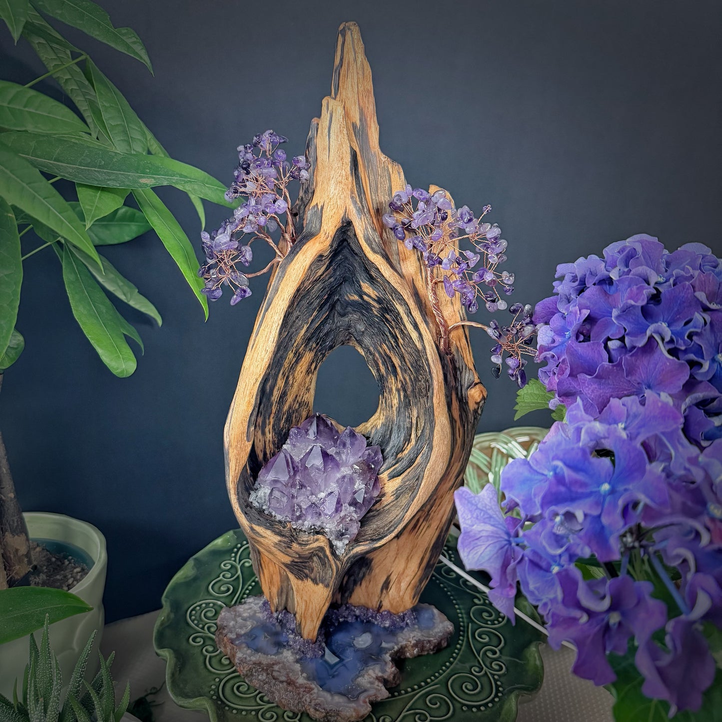 Amethyst Pine Bark Night Light · Cherry Blossom Agate Energy Tree