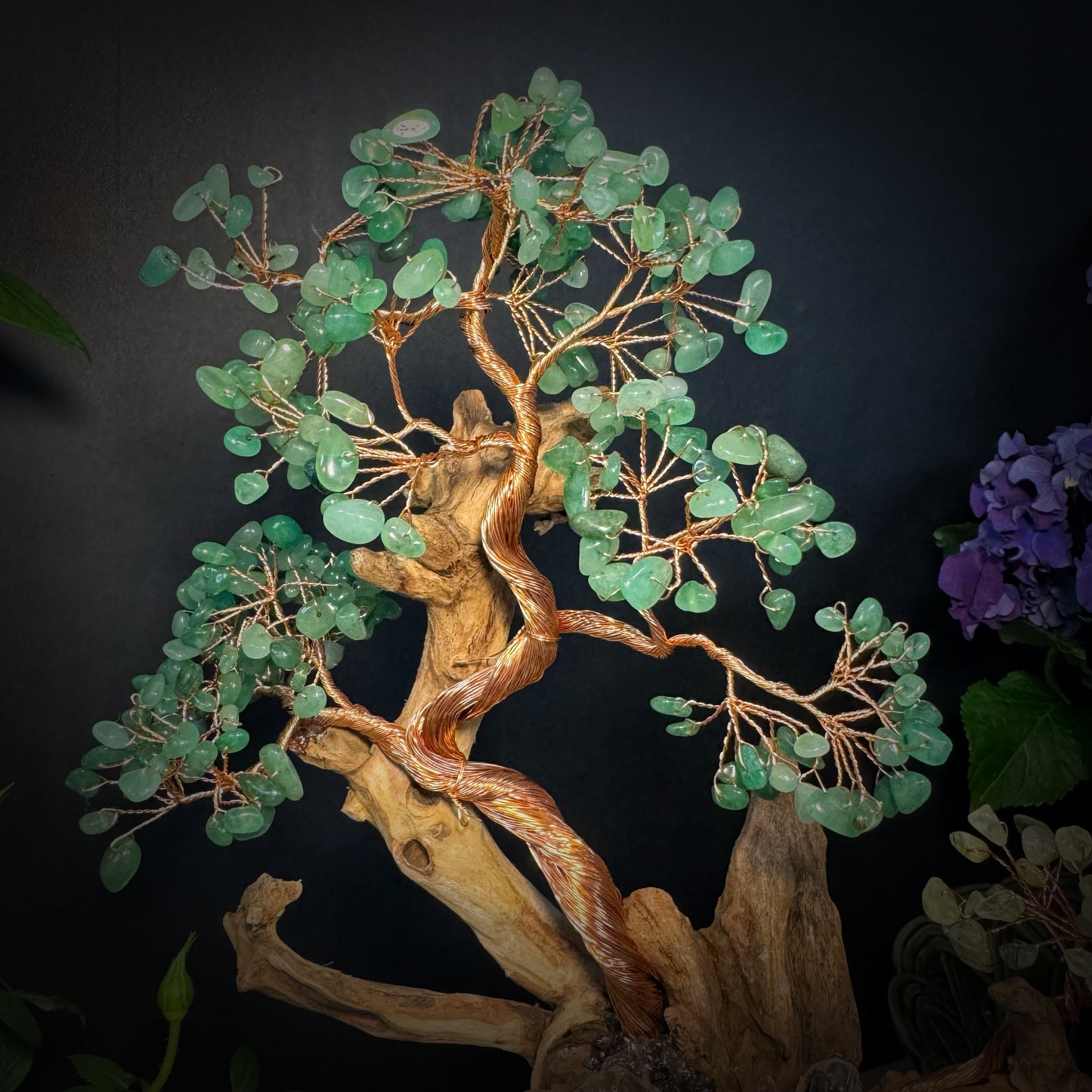 Emerald Embrace — A Prosperity Crystal Tree with Feng Shui Mountain Base