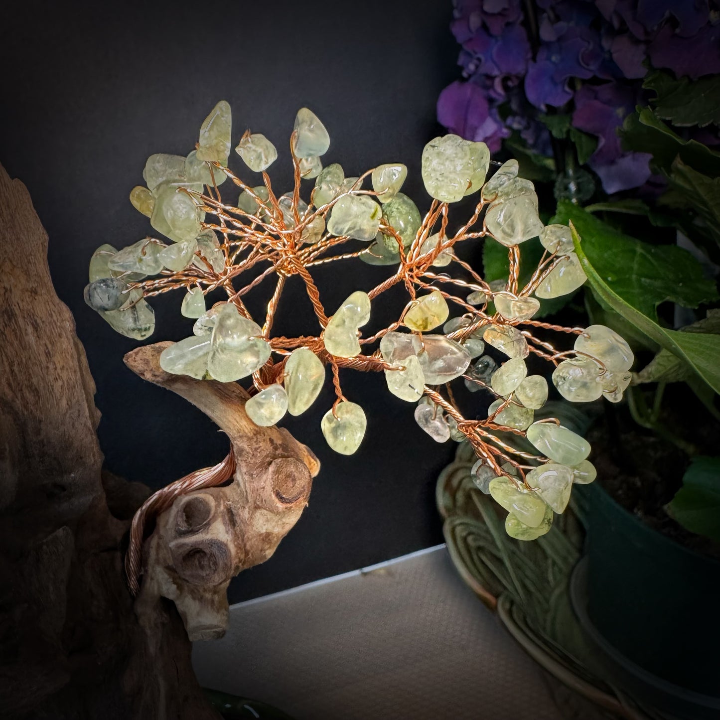 Emerald Embrace — A Prosperity Crystal Tree with Feng Shui Mountain Base