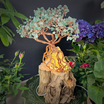 Emerald Rise · A Feng Shui Crystal Tree on Glowing Mountain