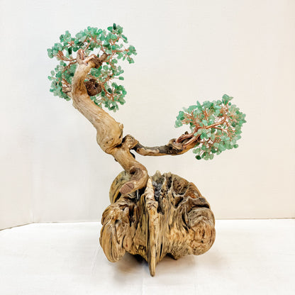 Green Aventurine Driftwood Bonsai · Millennial Pine Knot Energy Tree
