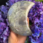 Moon of Abundance · Green Moss Agate Crescent#moon#001