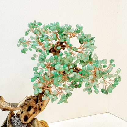 Green Aventurine Driftwood Bonsai · Millennial Pine Knot Energy Tree