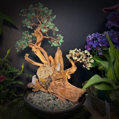 Emerald Embrace — A Prosperity Crystal Tree with Feng Shui Mountain Base