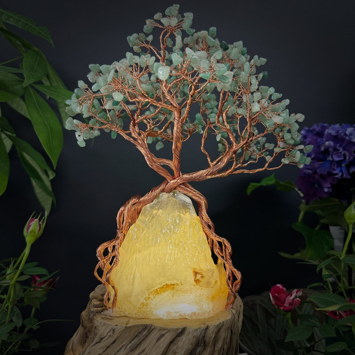 Emerald Rise · A Feng Shui Crystal Tree on Glowing Mountain