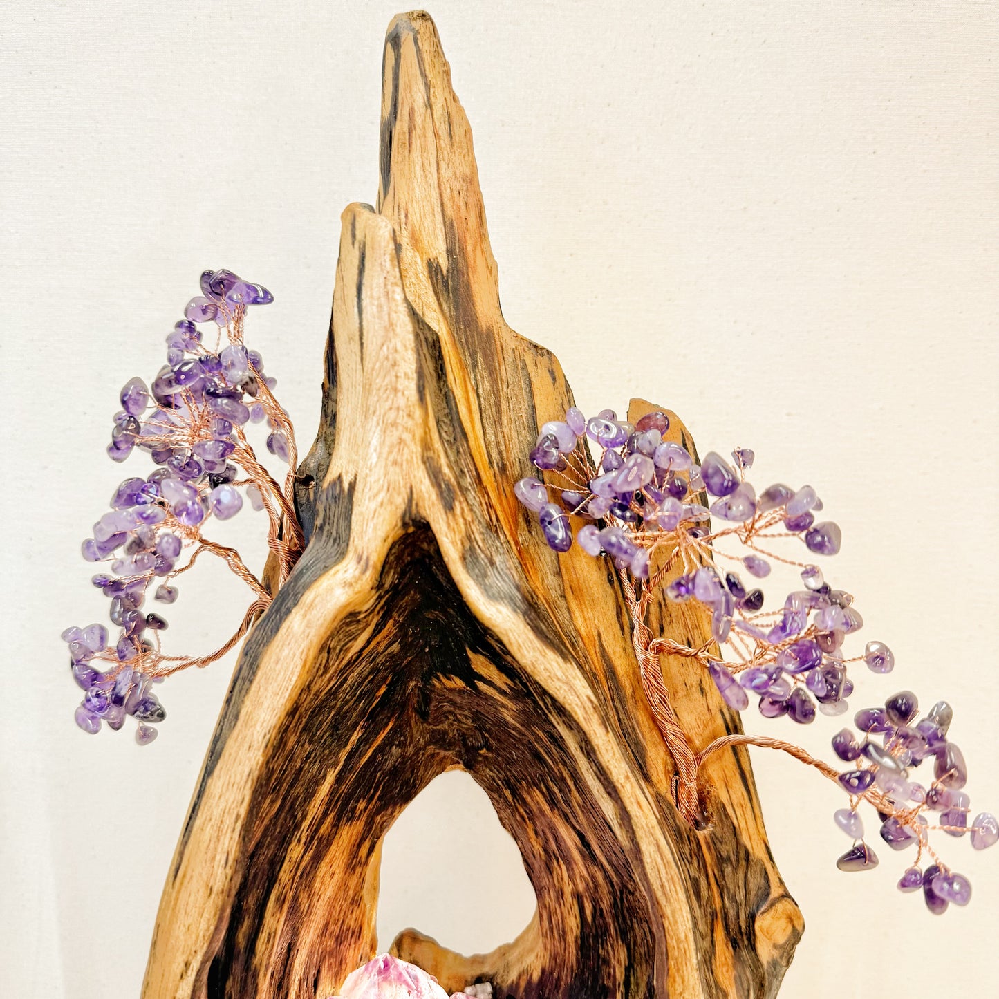 Amethyst Pine Bark Night Light · Cherry Blossom Agate Energy Tree
