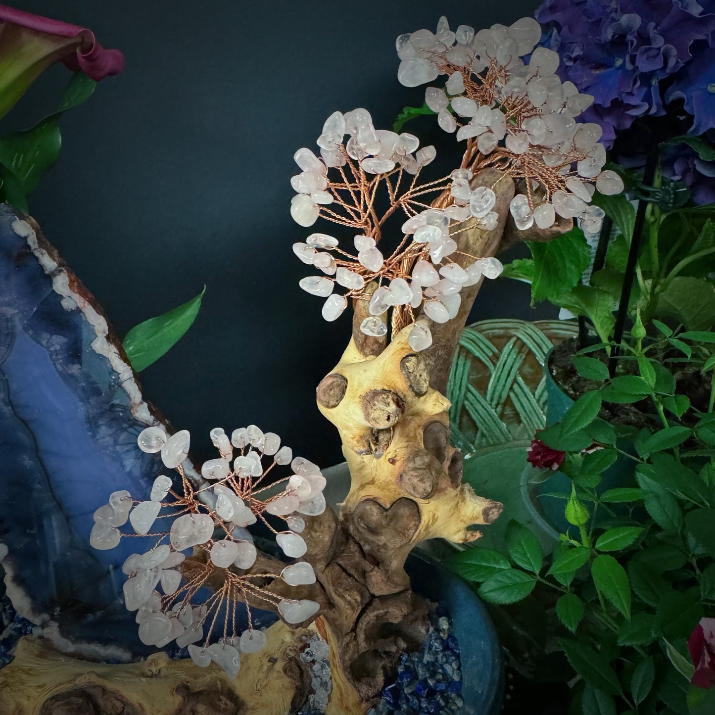 Blue Blossom Serenity · A Crystal Bonsai for Water Element Balance