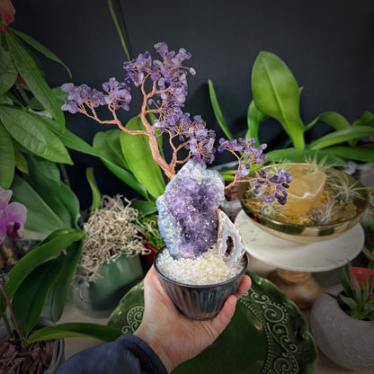 Purple Amethyst Bonsai · Crystal Cave Energy Tree