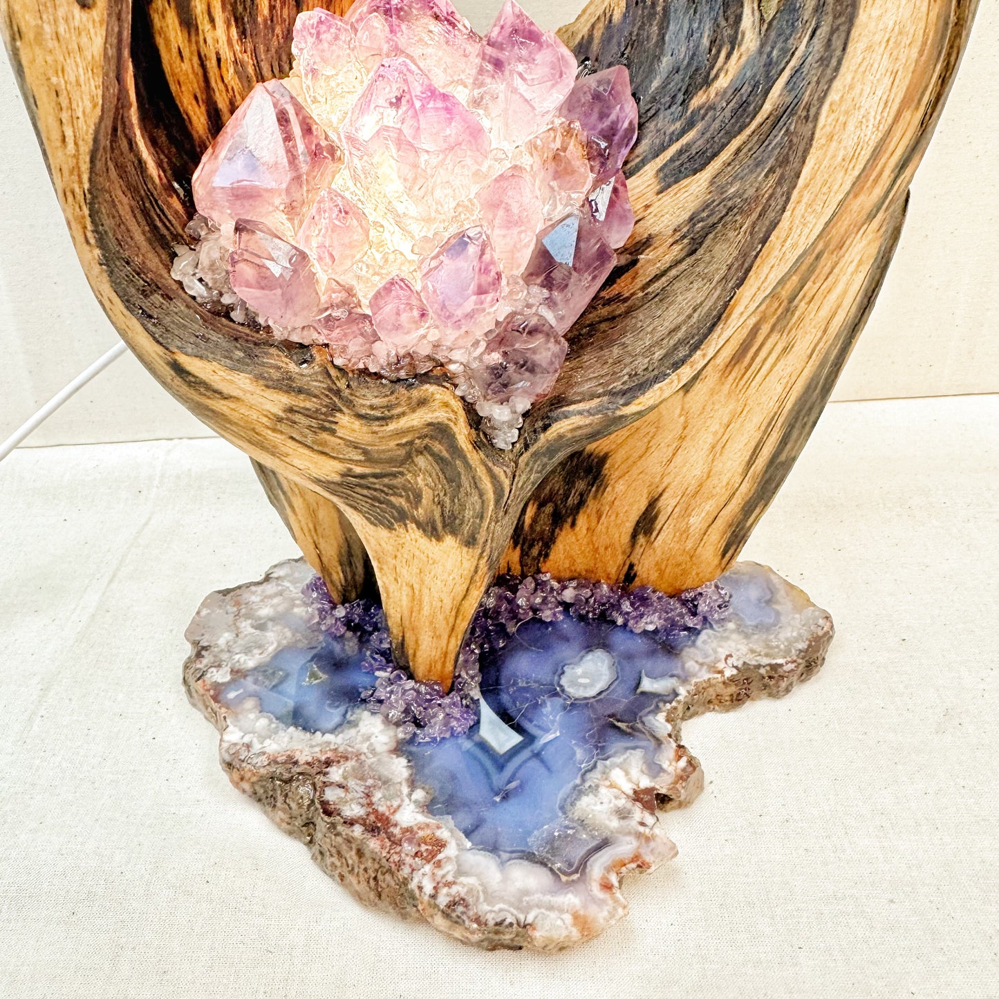 Amethyst Pine Bark Night Light · Cherry Blossom Agate Energy Tree