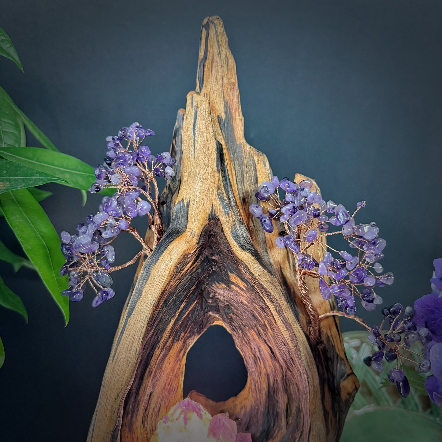 Amethyst Pine Bark Night Light · Cherry Blossom Agate Energy Tree