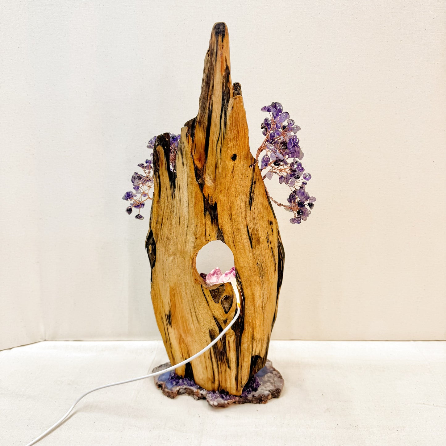 Amethyst Pine Bark Night Light · Cherry Blossom Agate Energy Tree