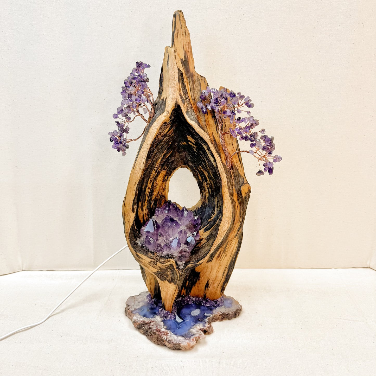 Amethyst Pine Bark Night Light · Cherry Blossom Agate Energy Tree