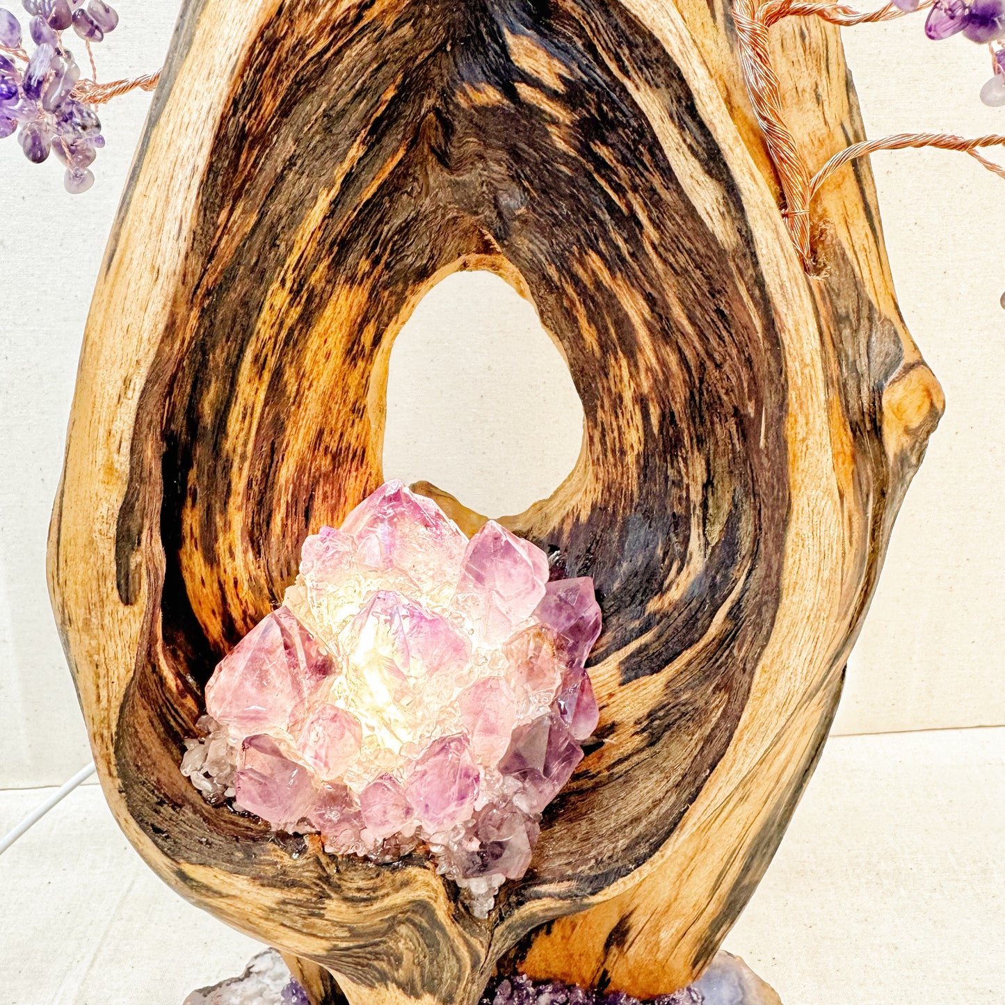 Amethyst Pine Bark Night Light · Cherry Blossom Agate Energy Tree