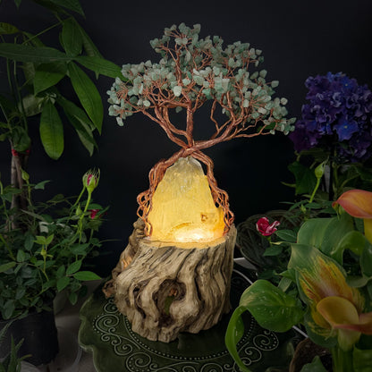 Emerald Rise · A Feng Shui Crystal Tree on Glowing Mountain