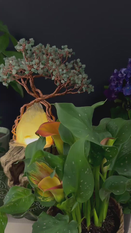 Emerald Rise · A Feng Shui Crystal Tree on Glowing Mountain